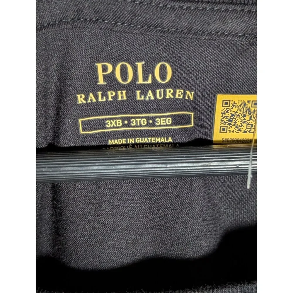 Polo Ralph Lauren Men's Graphic T-Shirt Black Blue Block Letter Size 3XB